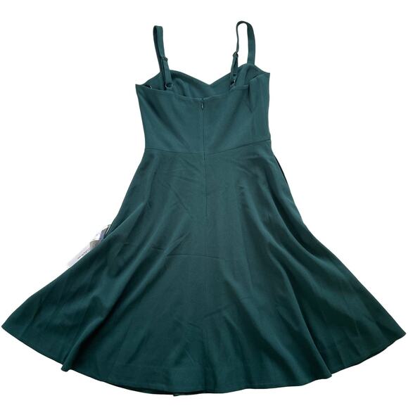Dress The Population Aline Dress Medium Green Pine Fit Flare Pockets Party Event - Picture 8 of 11